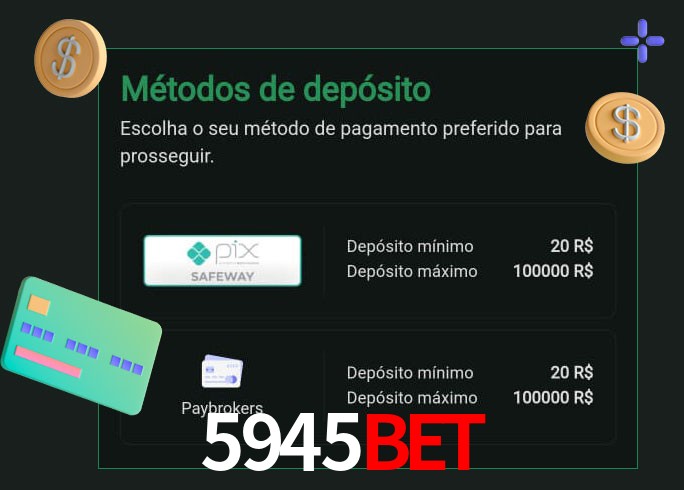 O cassino 5945bet oferece uma grande variedade de métodos de pagamento
